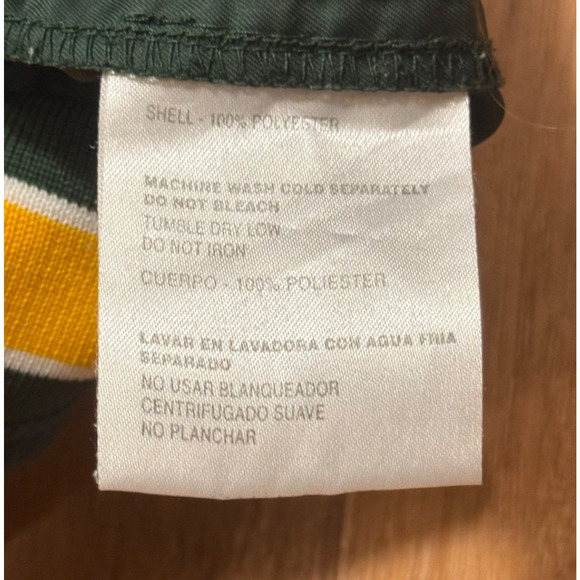 Green Bay Packers Windbreaker Pullover NFL Reebok 1/4 Bottom Side Zip Mens Large - Picture 10 of 10